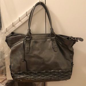 Badgley Mischka Gray Leather Chain Tote